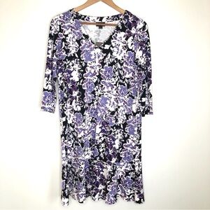 NWT J. Jill floral 3/4 sleeve jersey dress